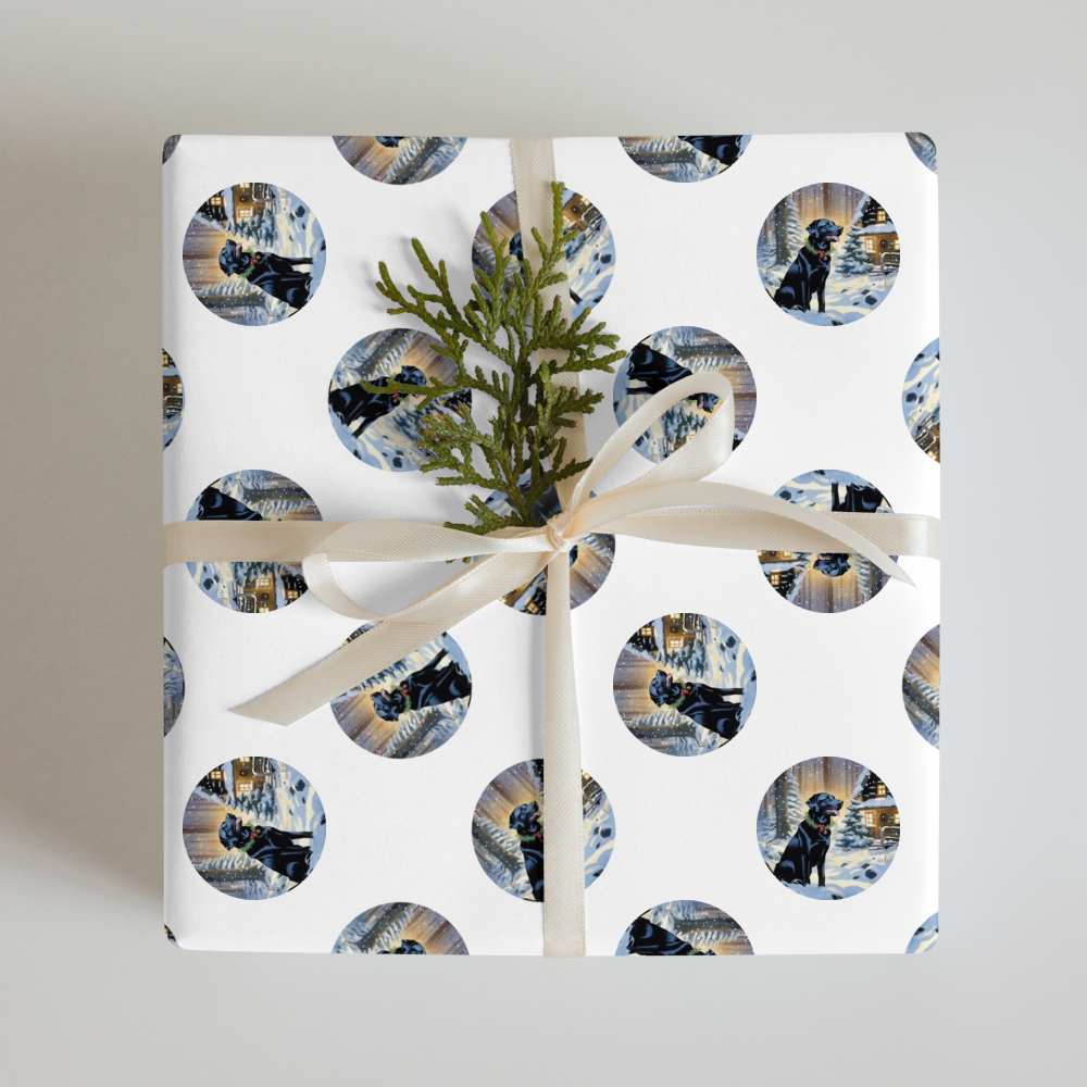 PugMug Custom Black Labrador Retriever Wrapping Paper
