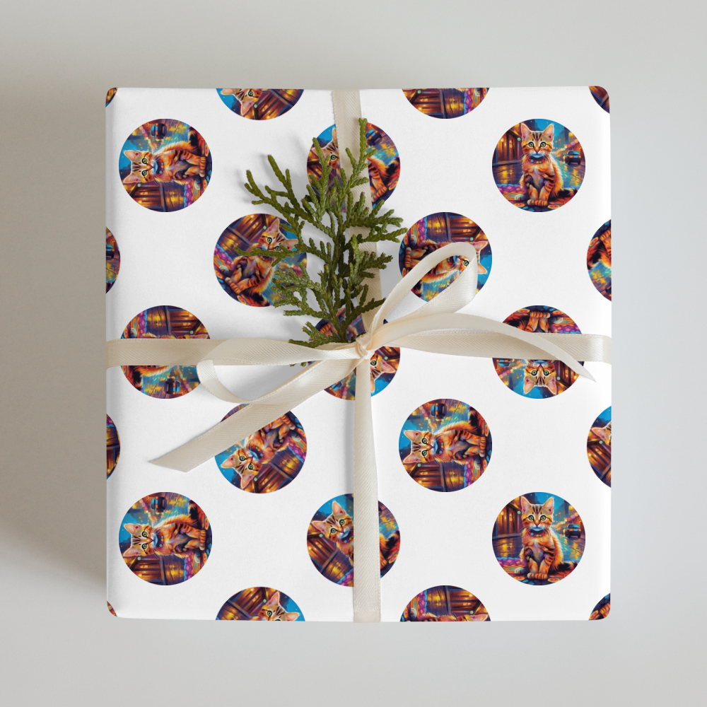 PugMug Custom Tabby Exotic Cat Wrapping Paper