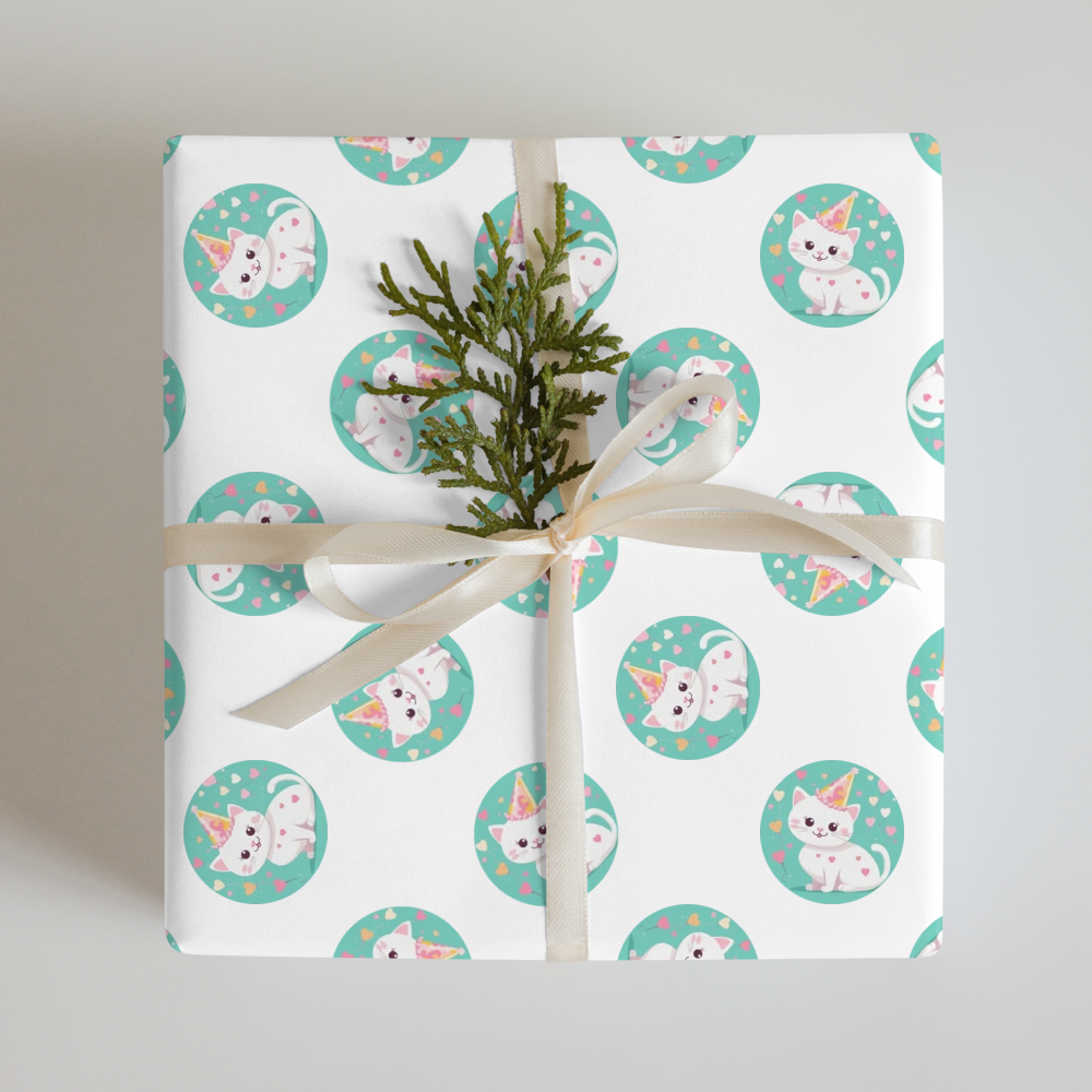 PugMug Custom White Companion Cat Wrapping Paper