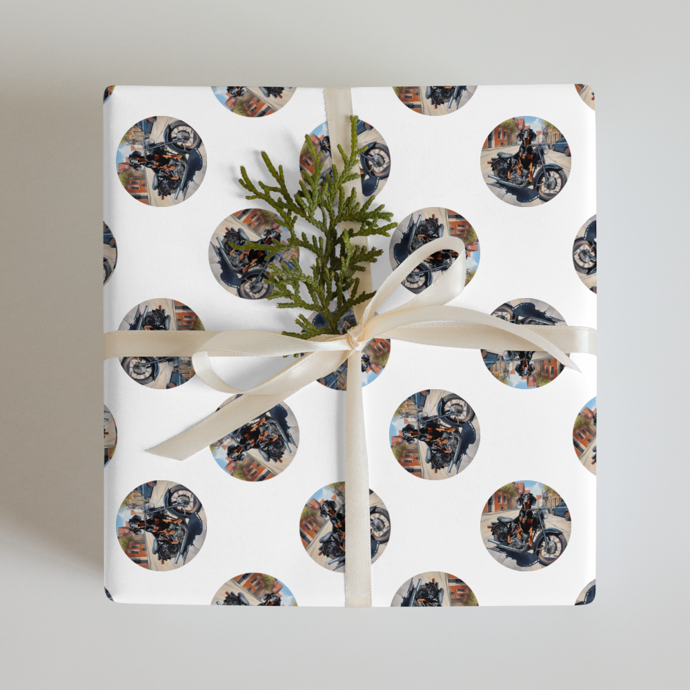 PugMug Custom Black Dachshund Wrapping Paper