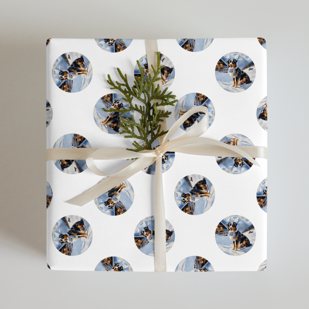 PugMug Custom Australian Shepherd Dog Wrapping Paper