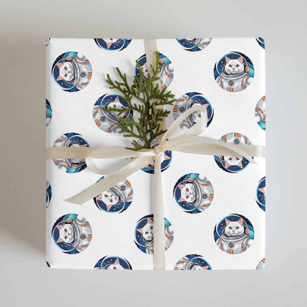 PugMug Custom White British Shorthair Cat Wrapping Paper