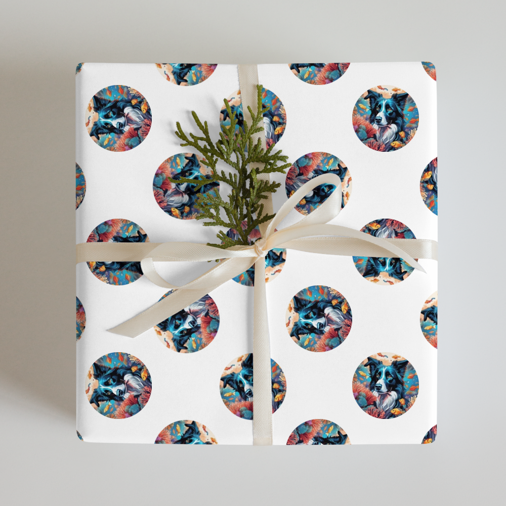 PugMug Custom Border Collie Wrapping Paper