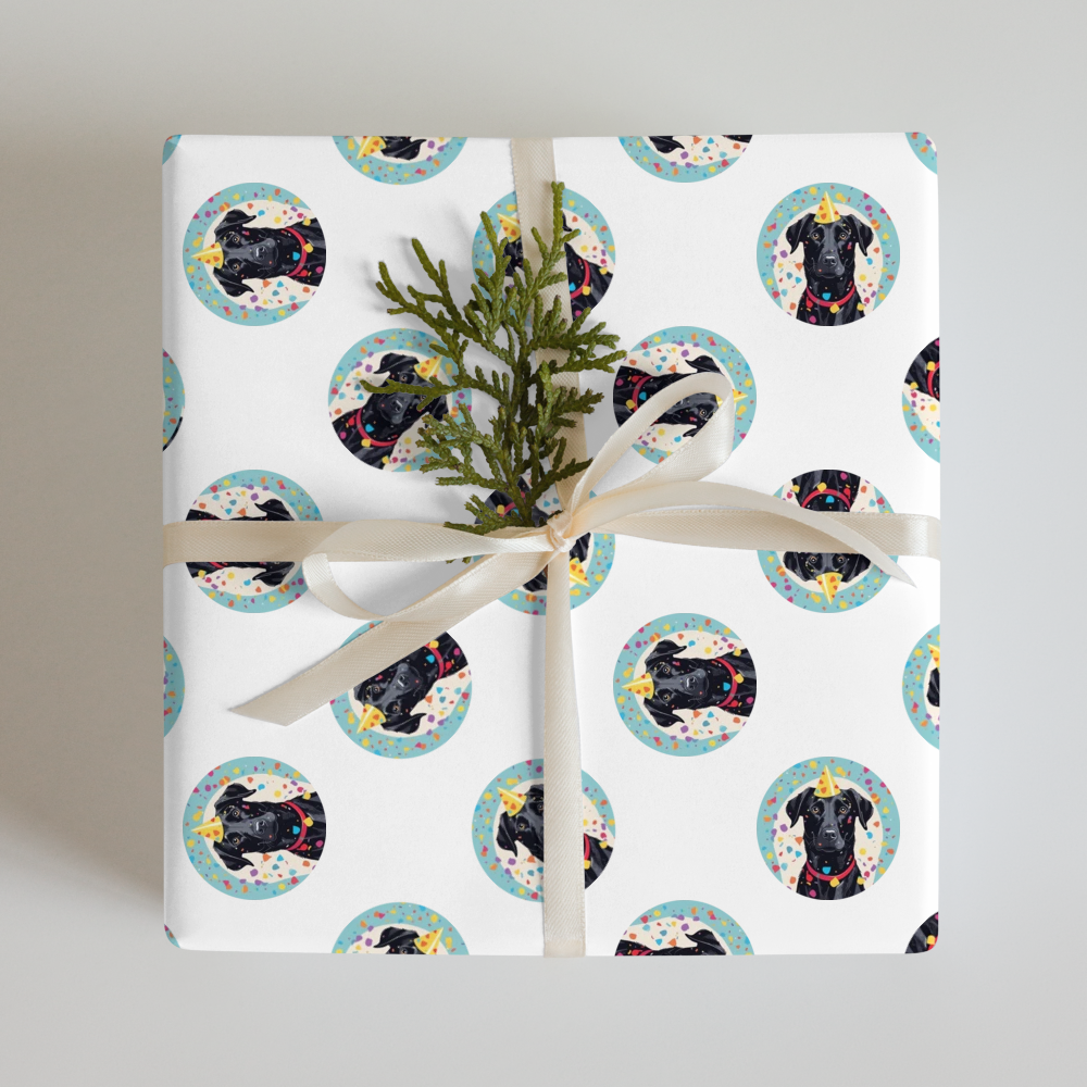 PugMug Custom Black Labrador Retriever Wrapping Paper