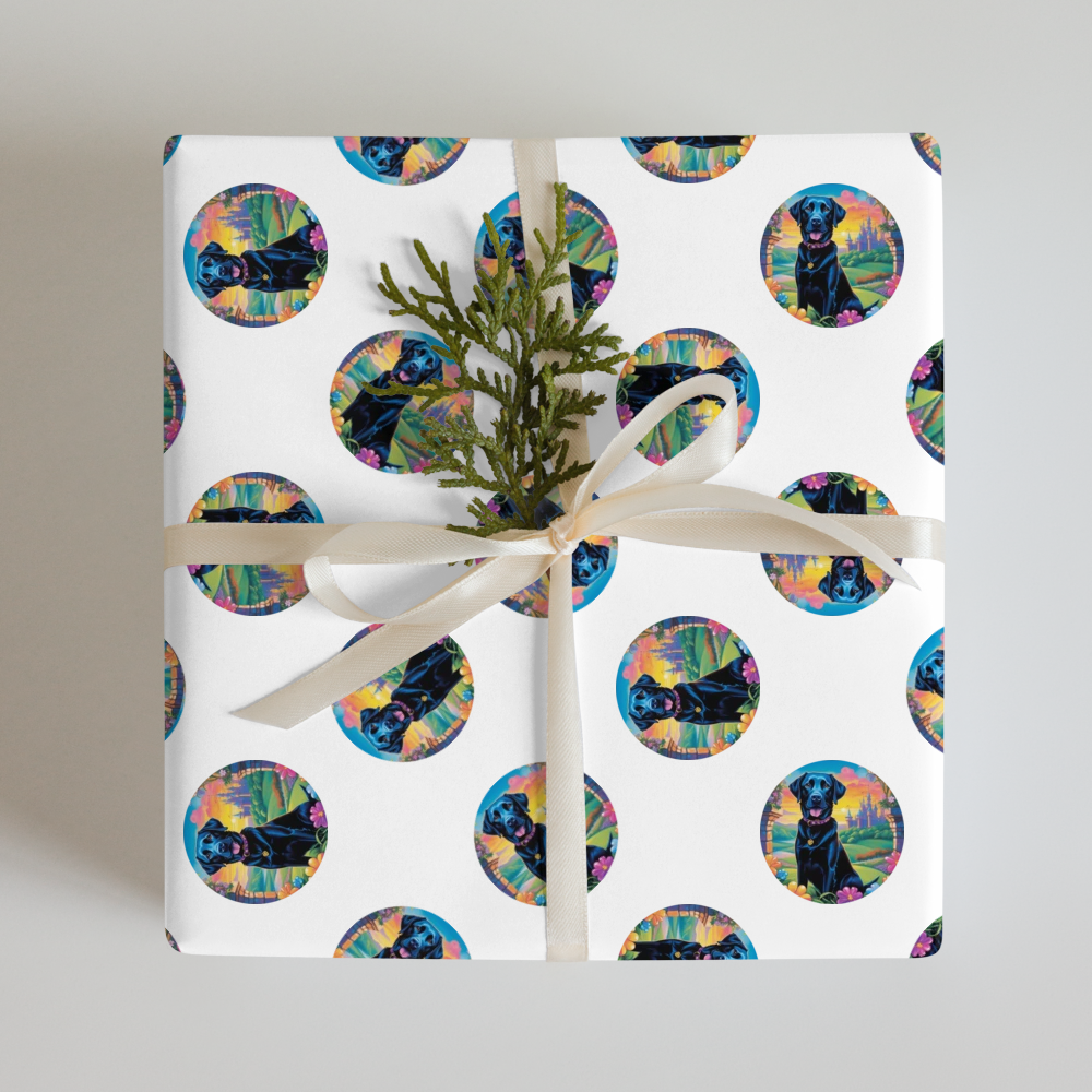 PugMug Custom Black Labrador Retriever Wrapping Paper