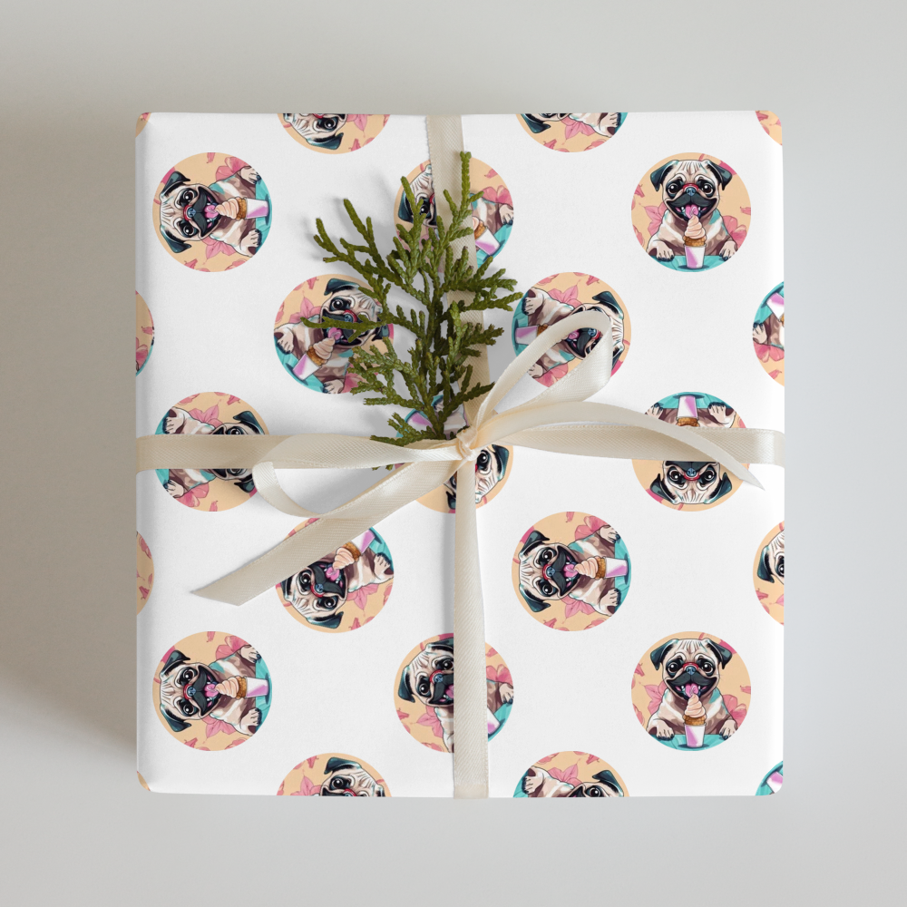PugMug Custom Pug Wrapping Paper