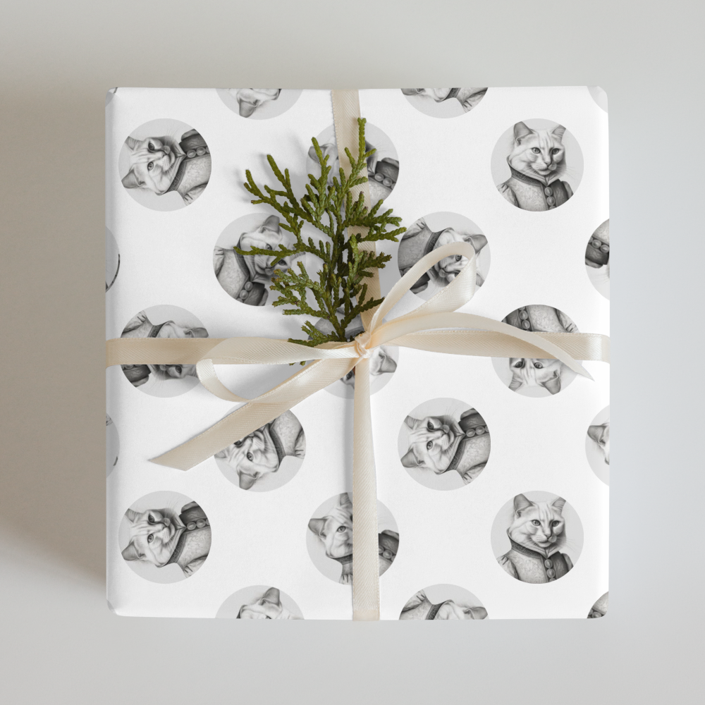 PugMug Custom White Companion Cat Wrapping Paper