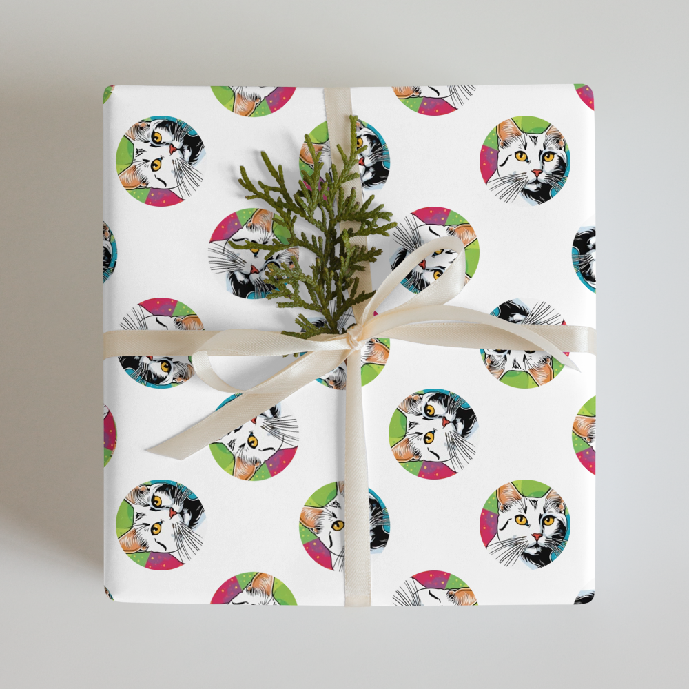 PugMug Custom White Companion Cat Wrapping Paper