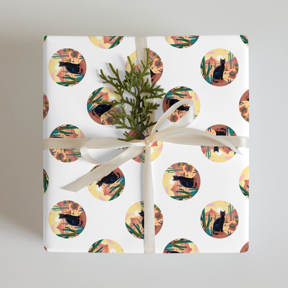 PugMug Custom Black Exotic Cat Wrapping Paper