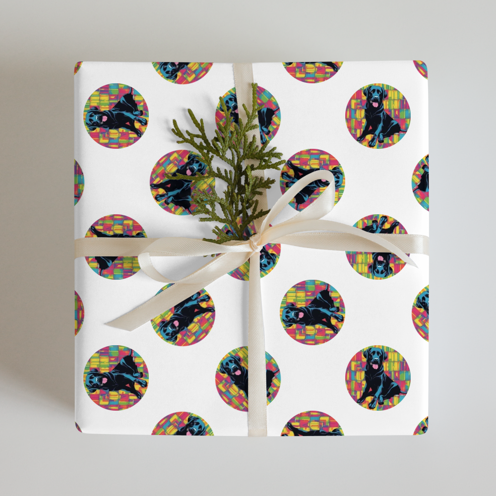 PugMug Custom Black Labrador Retriever Wrapping Paper
