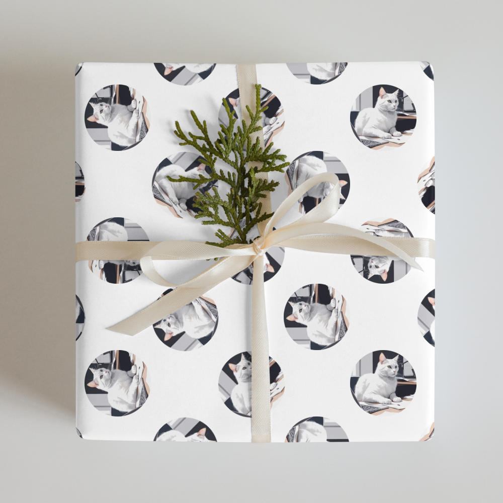 PugMug Custom White Companion Cat Wrapping Paper