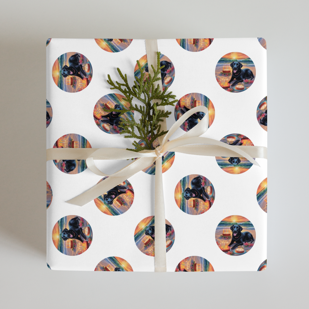 PugMug Custom Black Labrador Retriever Wrapping Paper