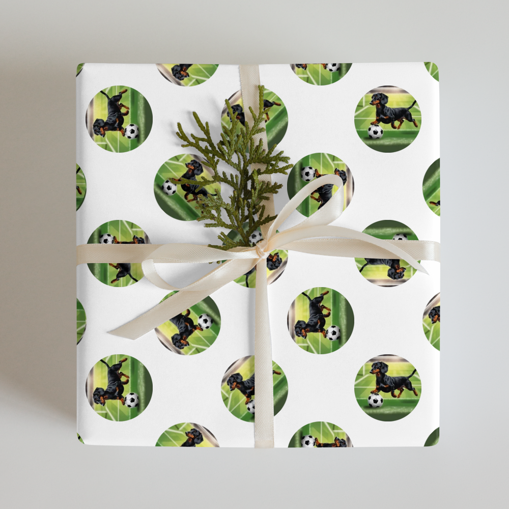 PugMug Custom Black Dachshund Wrapping Paper