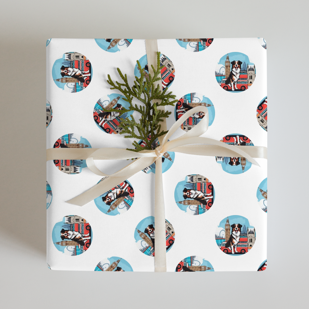 PugMug Custom Miniature American Shepherd Wrapping Paper