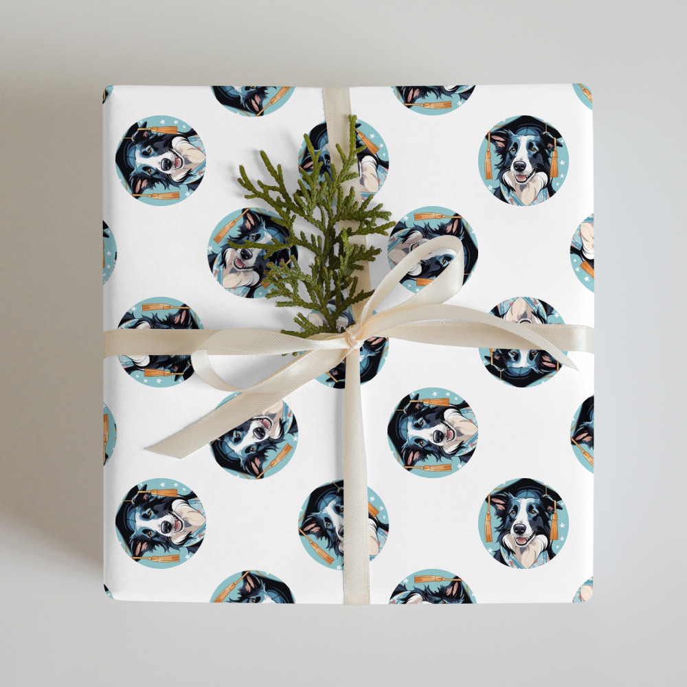 PugMug Custom Border Collie Wrapping Paper