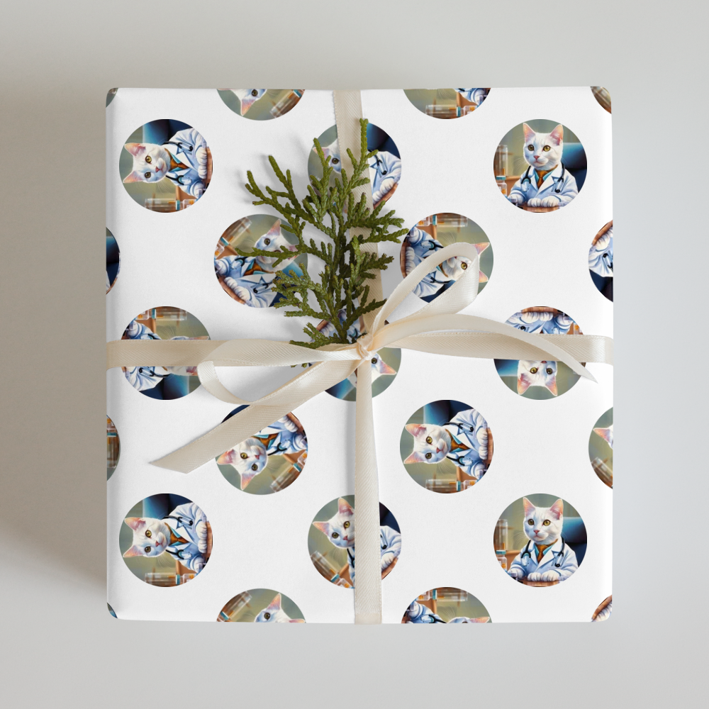 PugMug Custom White Companion Cat Wrapping Paper