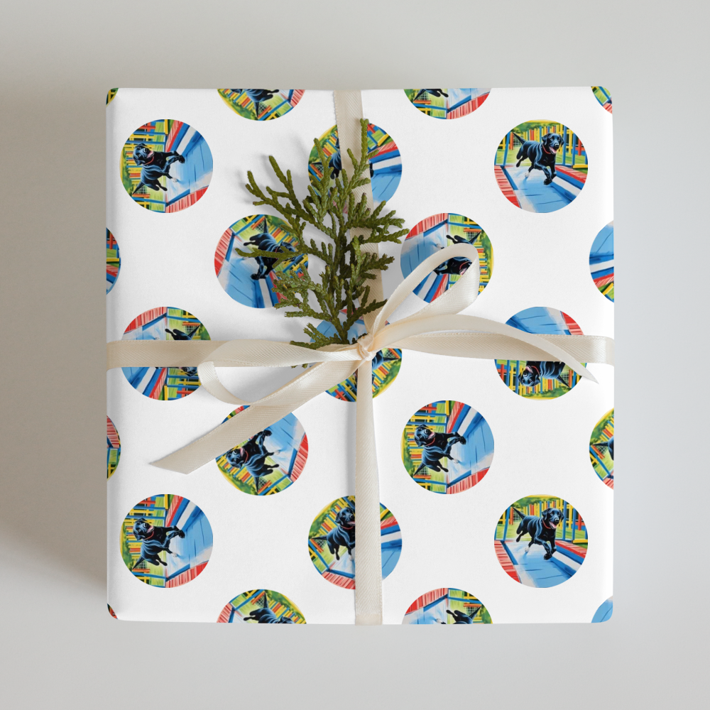PugMug Custom Black Labrador Retriever Wrapping Paper