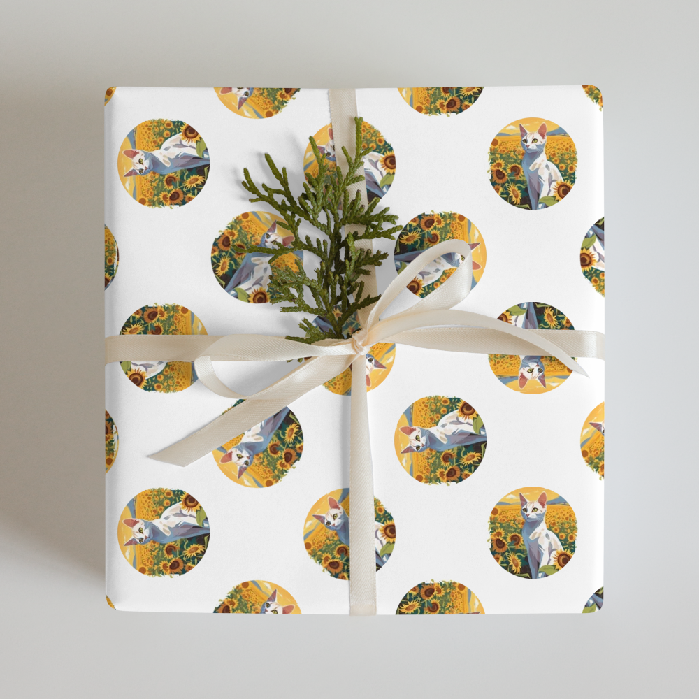 PugMug Custom White Abyssinian Cat Wrapping Paper