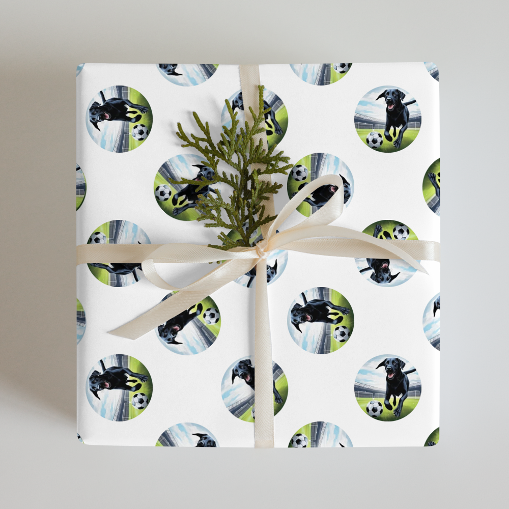 PugMug Custom Black Labrador Retriever Wrapping Paper