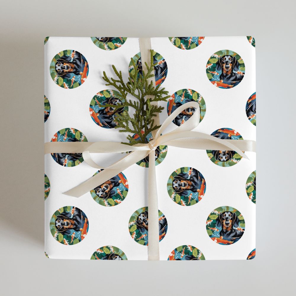 PugMug Custom Black Dachshund Wrapping Paper