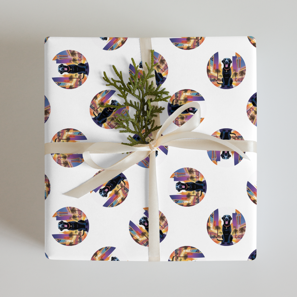 PugMug Custom Black Labrador Retriever Wrapping Paper