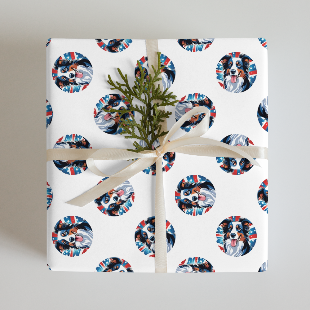 PugMug Custom Border Collie Wrapping Paper
