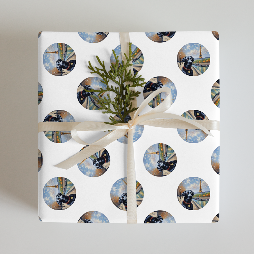 PugMug Custom Black Labrador Retriever Wrapping Paper