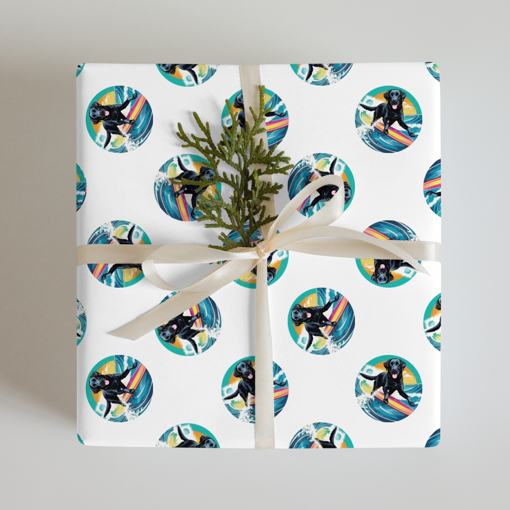 PugMug Custom Black Labrador Retriever Wrapping Paper