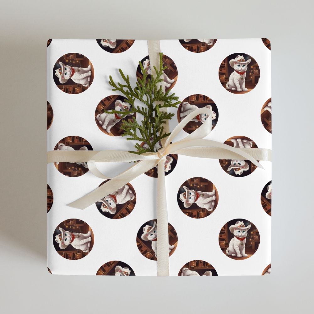 PugMug Custom White Companion Cat Wrapping Paper
