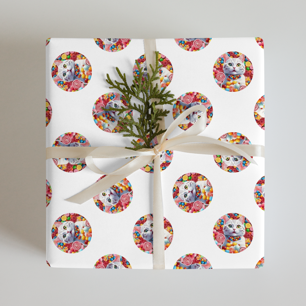 PugMug Custom White American Shorthair Cat Wrapping Paper