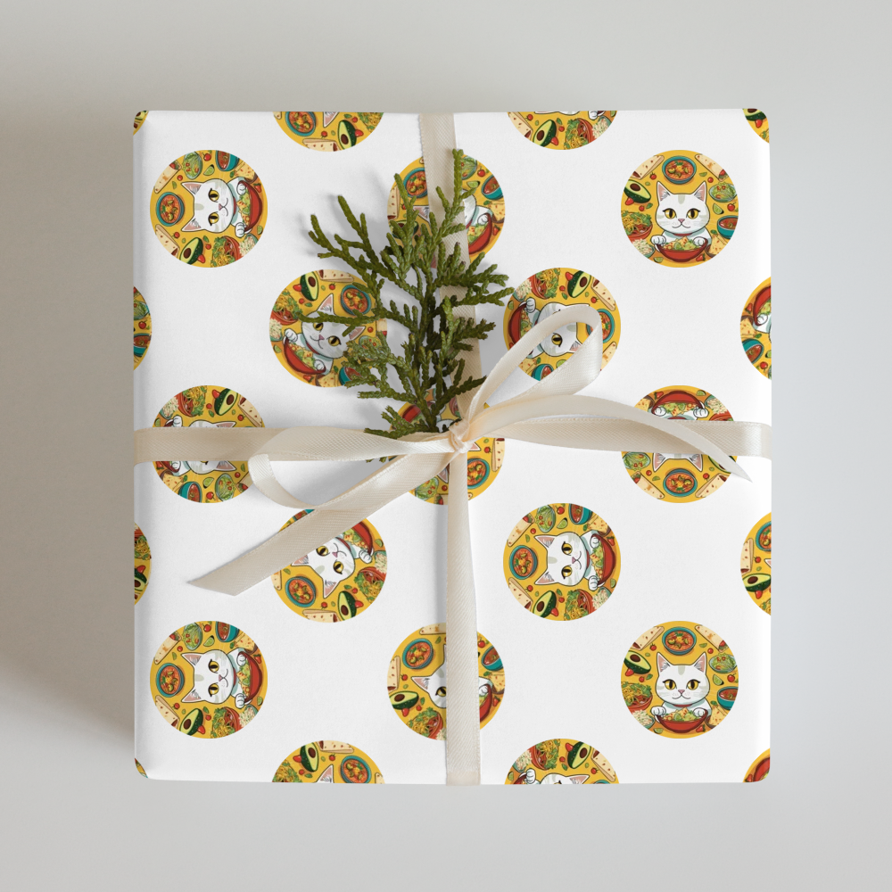 PugMug Custom White Companion Cat Wrapping Paper