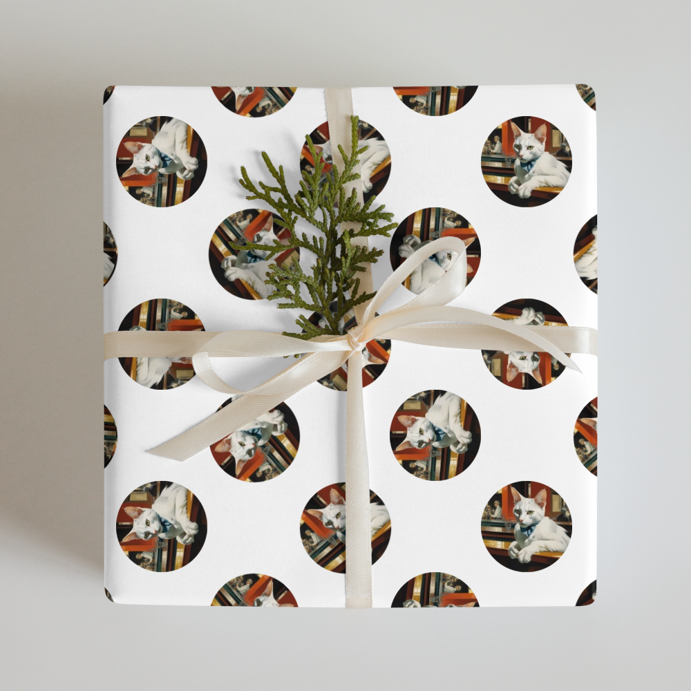 PugMug Custom White Companion Cat Wrapping Paper