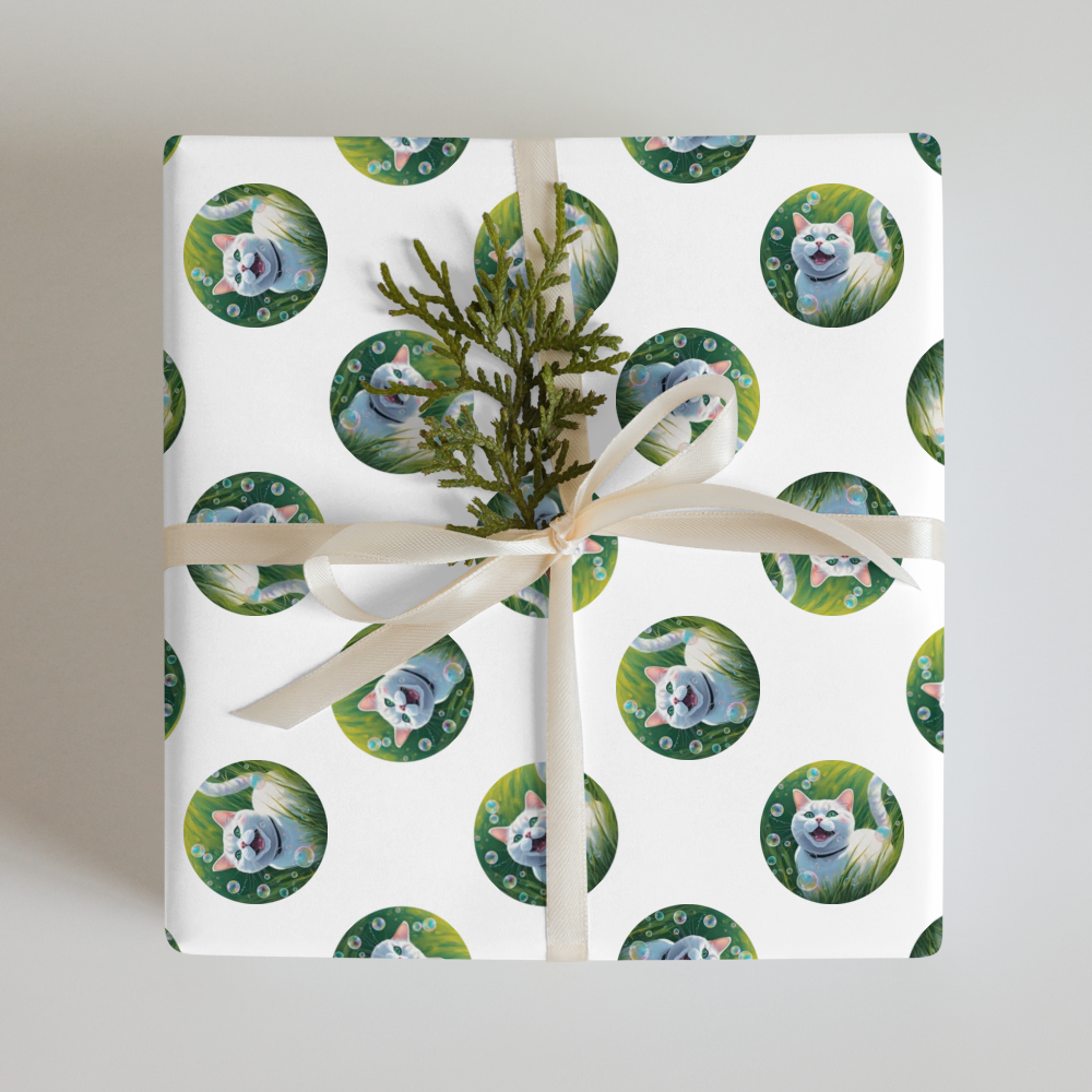 PugMug Custom White British Shorthair Cat Wrapping Paper