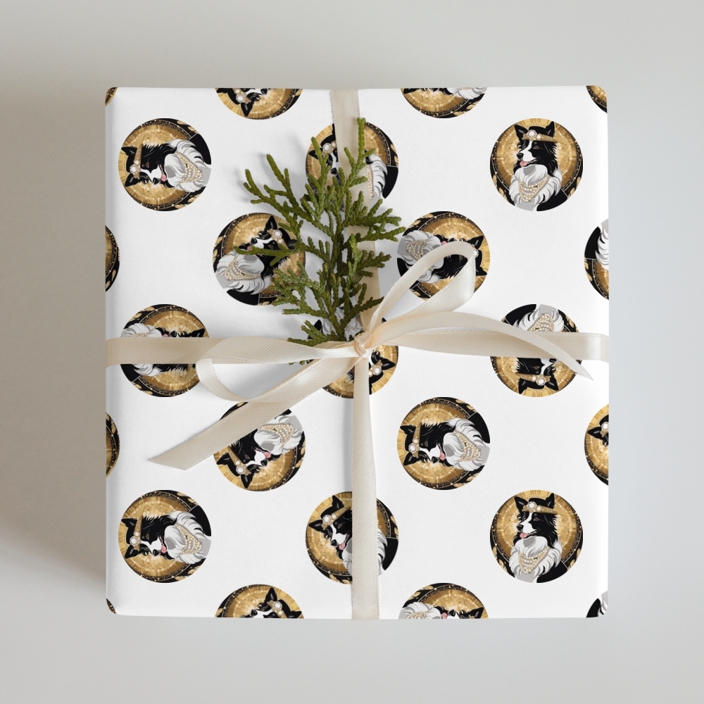 PugMug Custom Border Collie Wrapping Paper