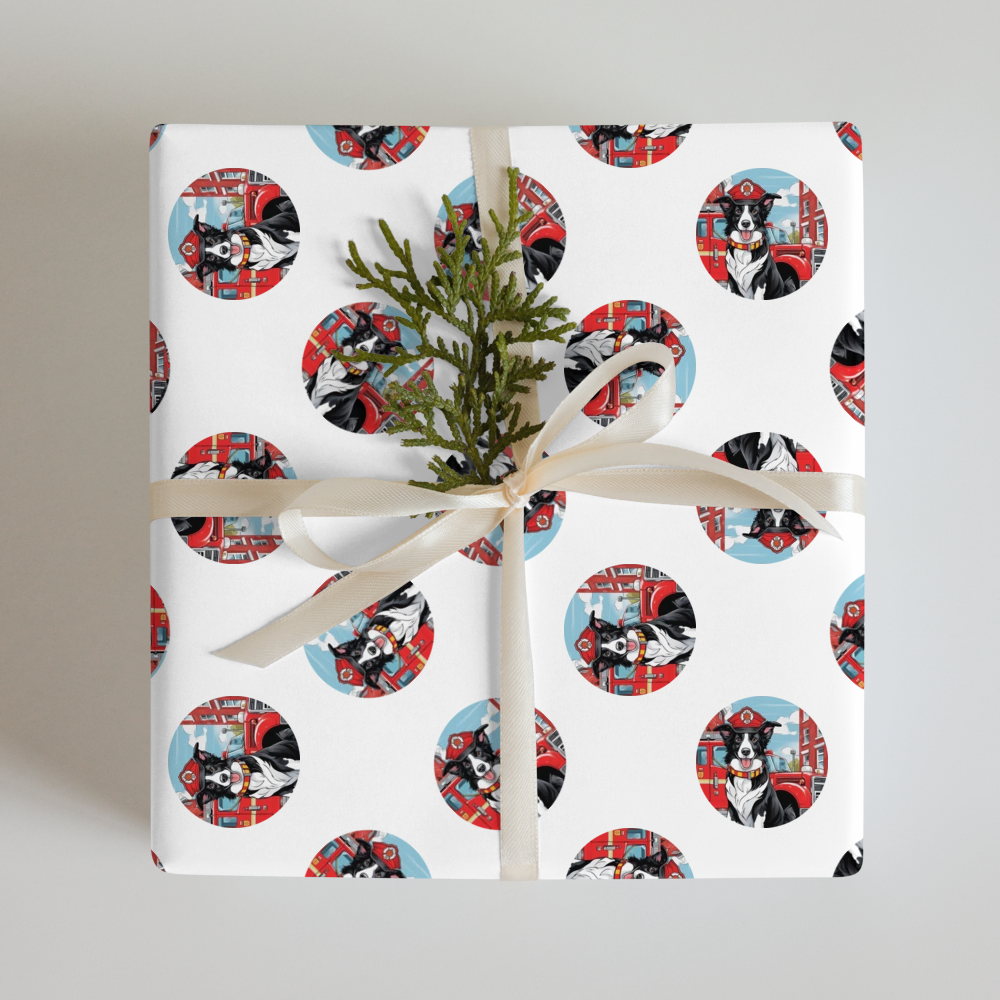 PugMug Custom Border Collie Wrapping Paper