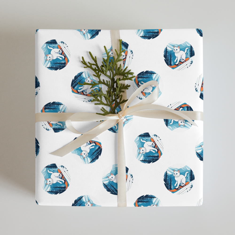 PugMug Custom White Companion Cat Wrapping Paper