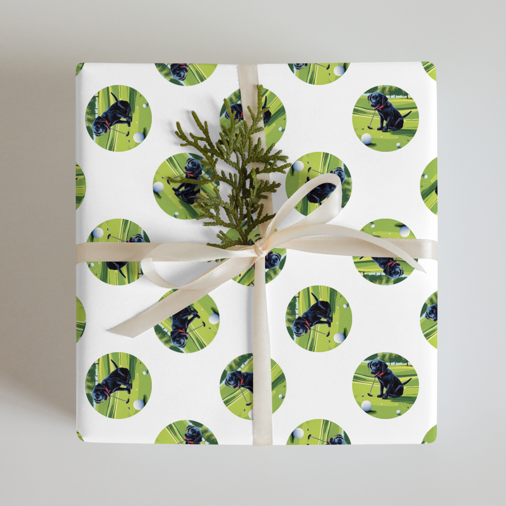 PugMug Custom Black Labrador Retriever Wrapping Paper