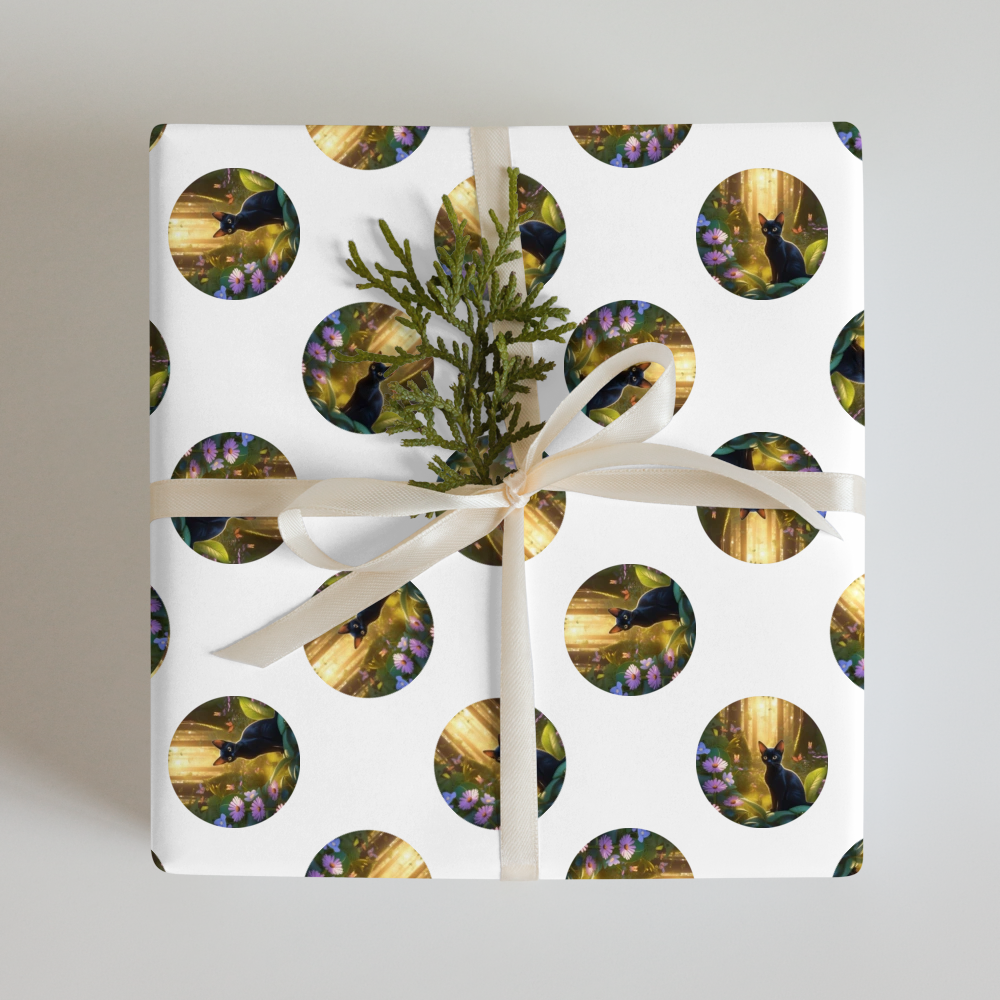 PugMug Custom Black Abyssinian Cat Wrapping Paper