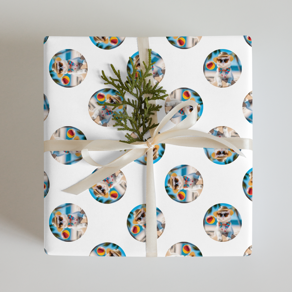 PugMug Custom White Companion Cat Wrapping Paper