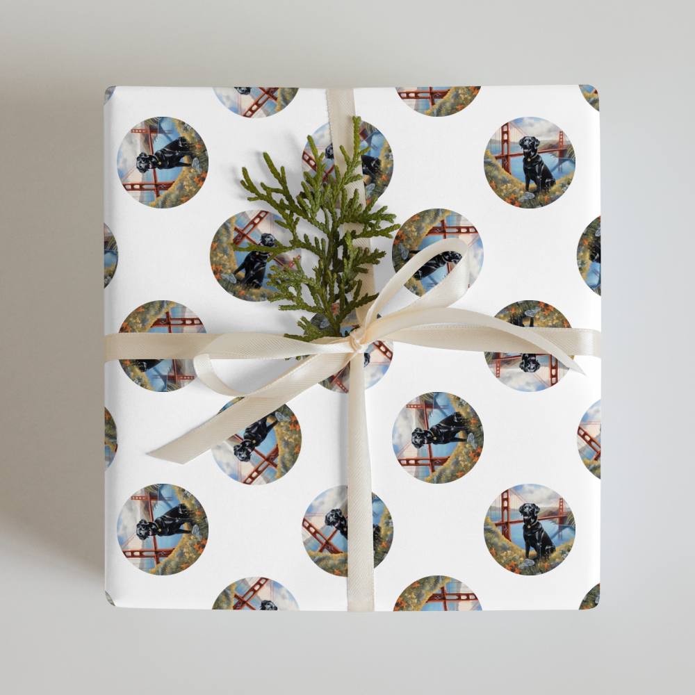 PugMug Custom Black Labrador Retriever Wrapping Paper