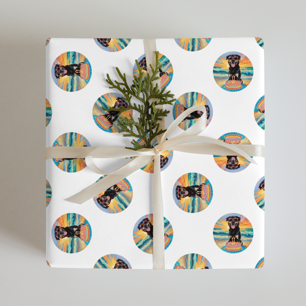 PugMug Custom Blue Wrapping Paper