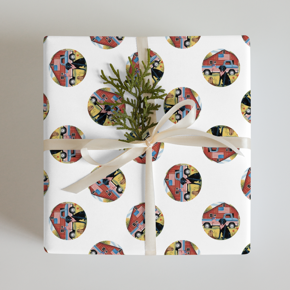 PugMug Custom Black Labrador Retriever Wrapping Paper