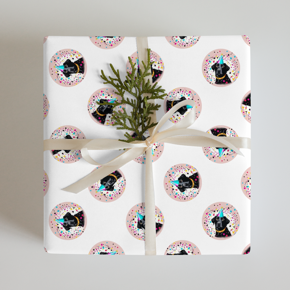 PugMug Custom Black Labrador Retriever Wrapping Paper