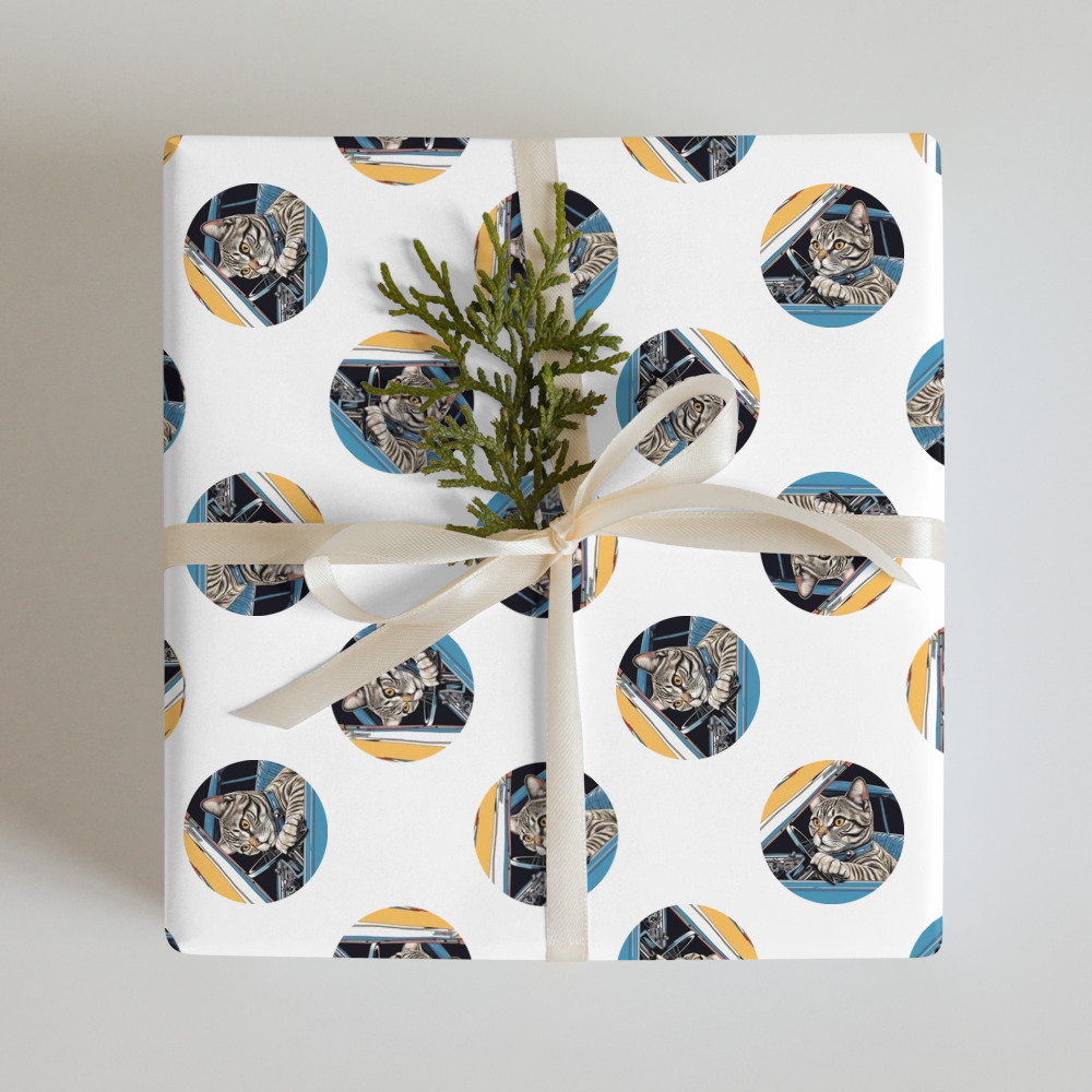PugMug Custom Tabby Scottish Fold Cat Wrapping Paper