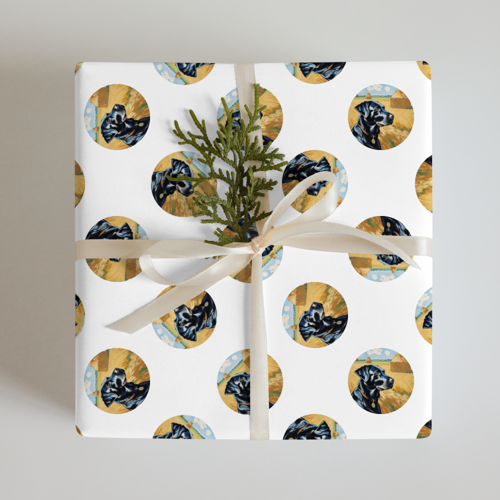 PugMug Custom Black Labrador Retriever Wrapping Paper