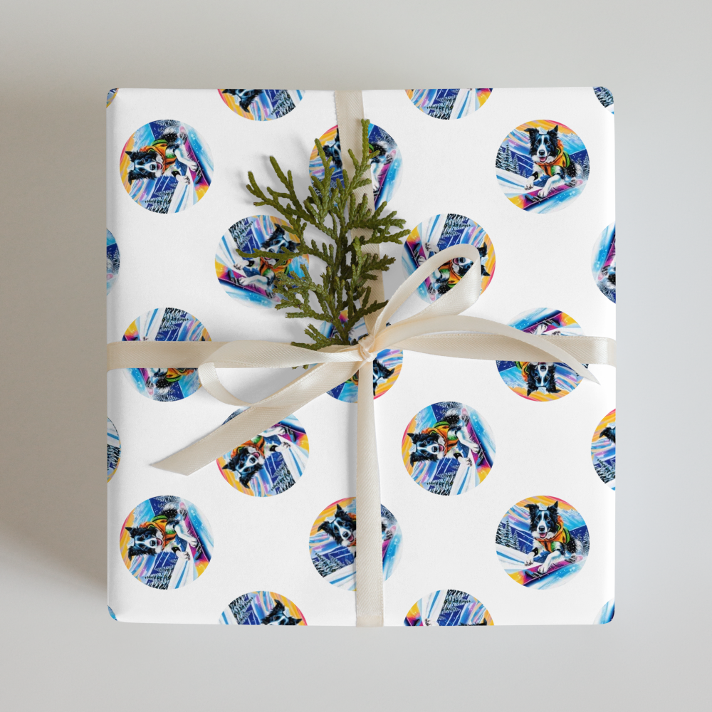 PugMug Custom Border Collie Wrapping Paper