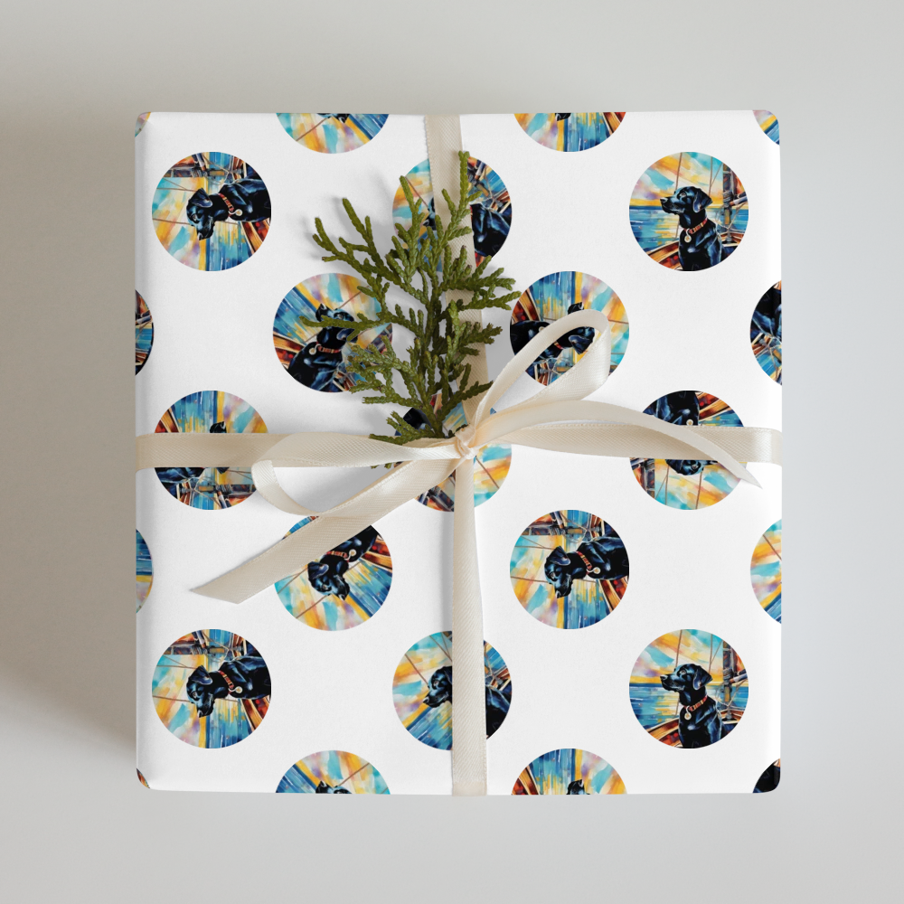 PugMug Custom Black Labrador Retriever Wrapping Paper