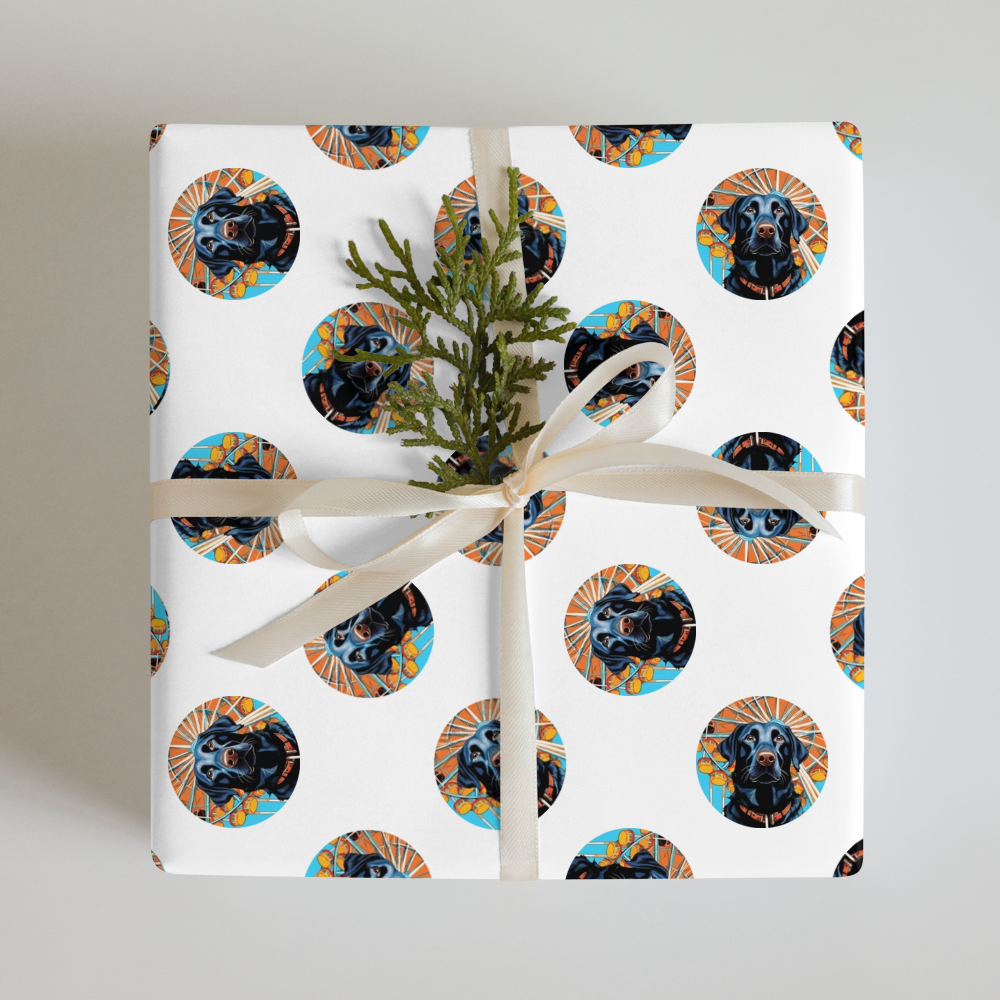 PugMug Custom Black Labrador Retriever Wrapping Paper