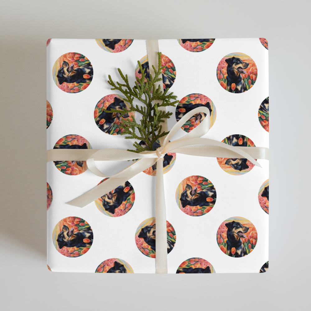 PugMug Custom Blue Wrapping Paper