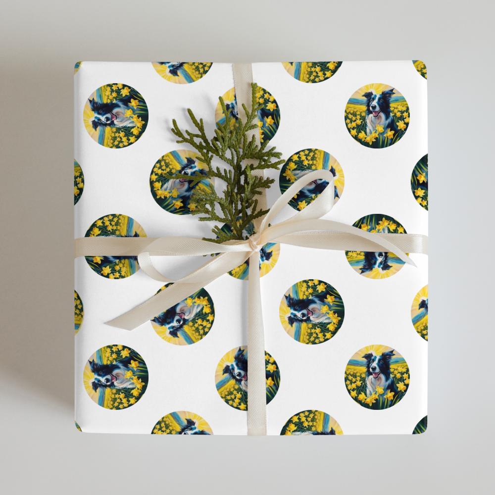 PugMug Custom Border Collie Wrapping Paper